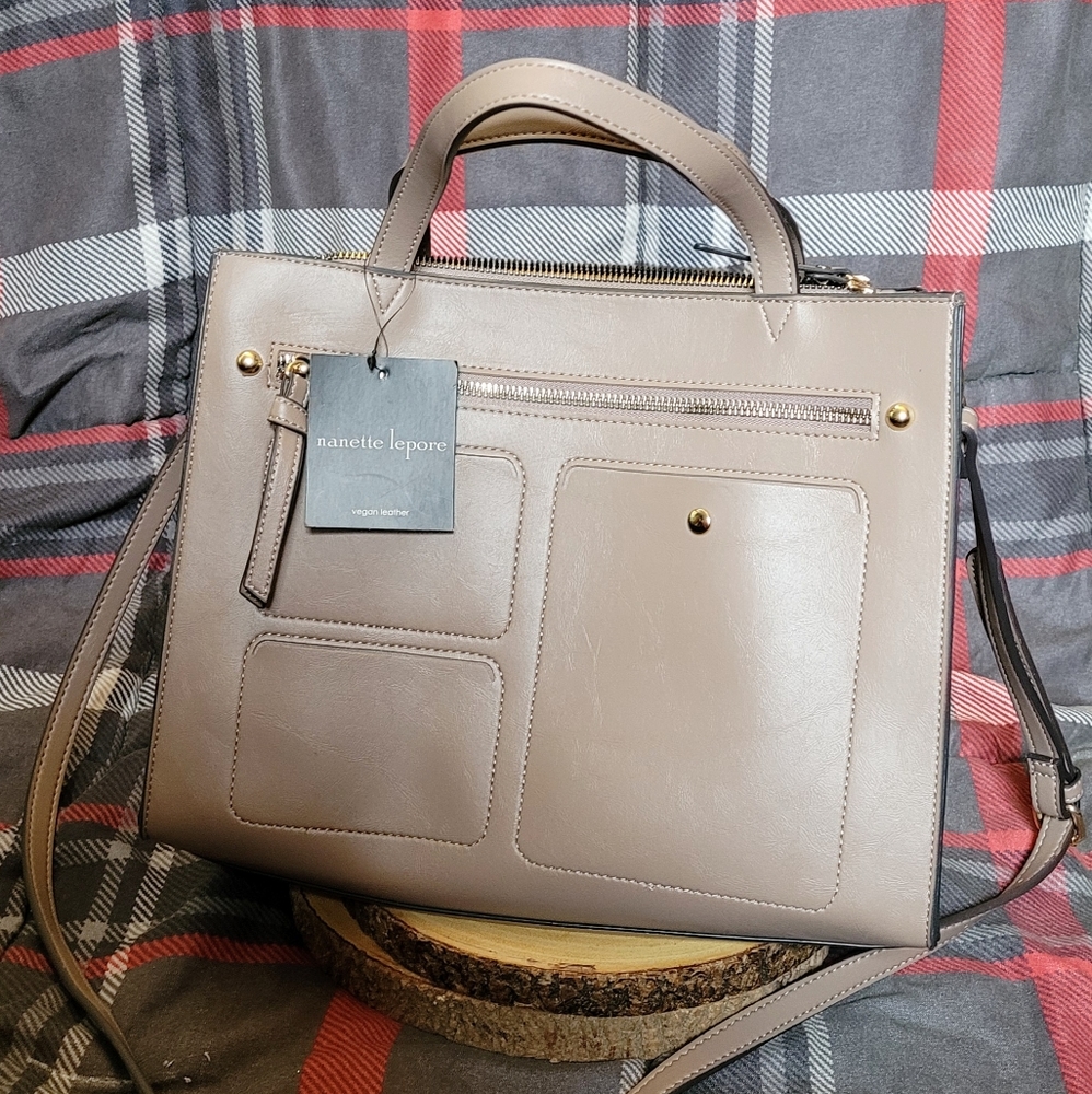Nanette Lepore Beige Vegan Leather Handbag